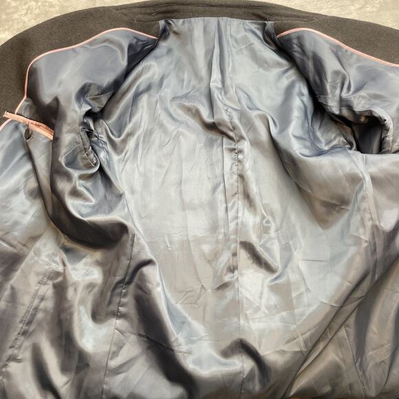 Black STCO Wool Cashmere Coat Overcoat Mens M Charcoal Peak Double Breasted City - Picture 6 of 11